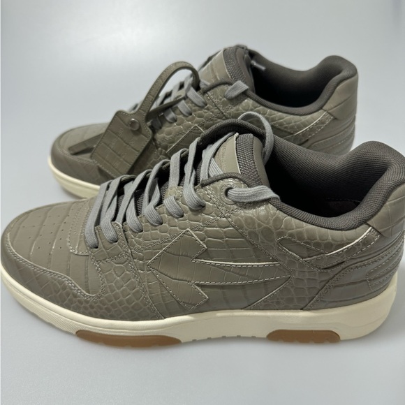 Off-White Out of Office Specials Sneakers Grey Croc Men’s Size 12 - Picture 3 of 9